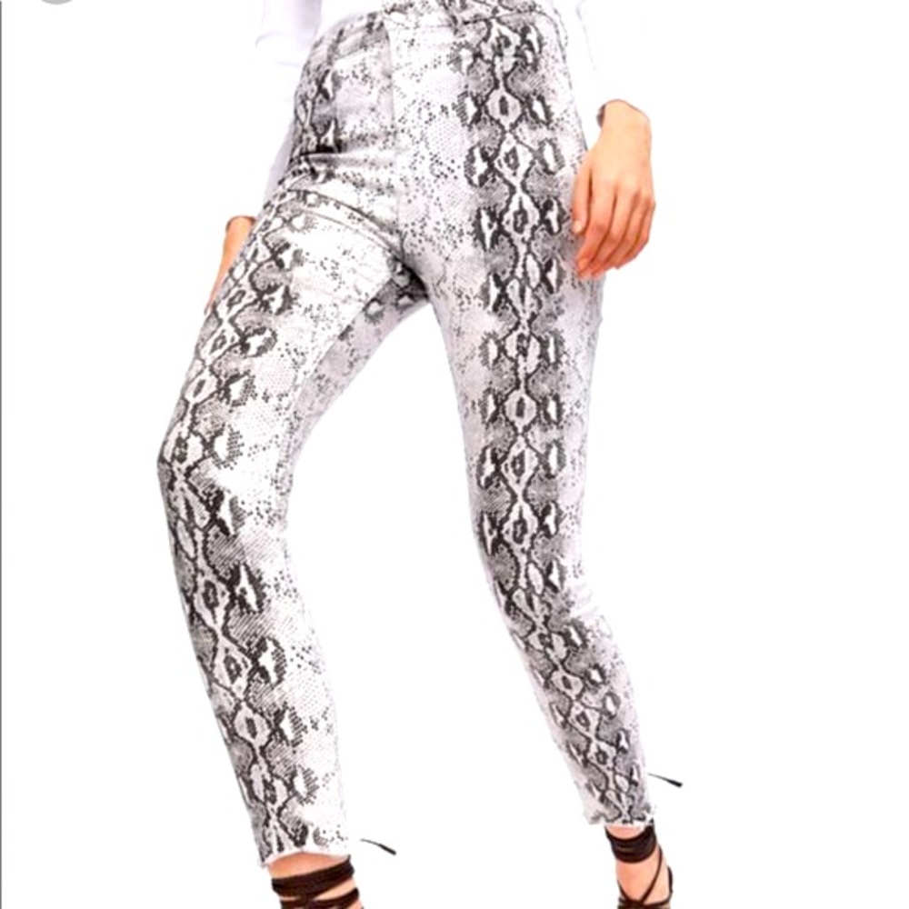 ZARA snakeskin denim pant